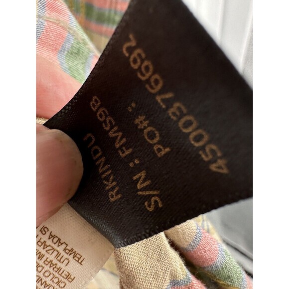 Frye Sz XL Mens Plaid Soft Flannel cotton ‎ Shirt Button Front Collar  Blue Gold - Picture 6 of 10